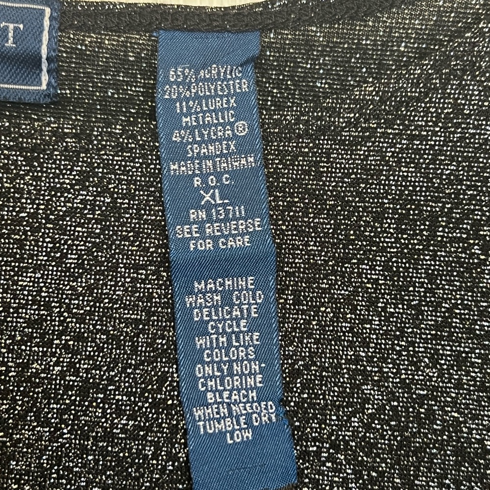 Super Shimmery Black Karen Scott XL Stretch Top - Picture 6 of 12